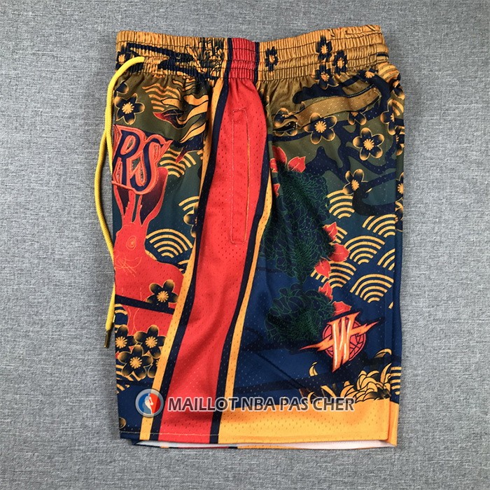 Short Golden State Warriors Lunar New Year Mitchell & Ness Just Don Orange